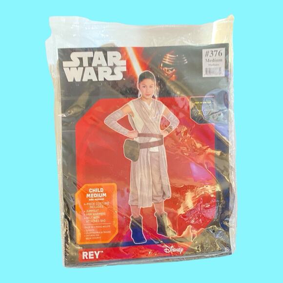 STAR WARS Halloween Costume #376 "REY" Medium Child 8-10 Disney 4pcs Open Box - Picture 1 of 5